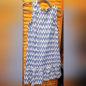 J. Crew Blue and White Midi A-Line Dress